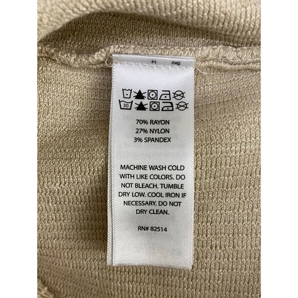 House of Harlow 1960 Women's M Beige Ribbed High Waist Pencil Skirt - Picture 5 of 5